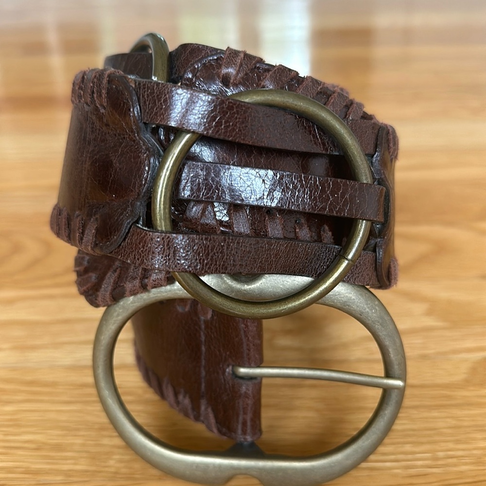 Hyde Collection Genuine Leather Belt W/Brass Hardware